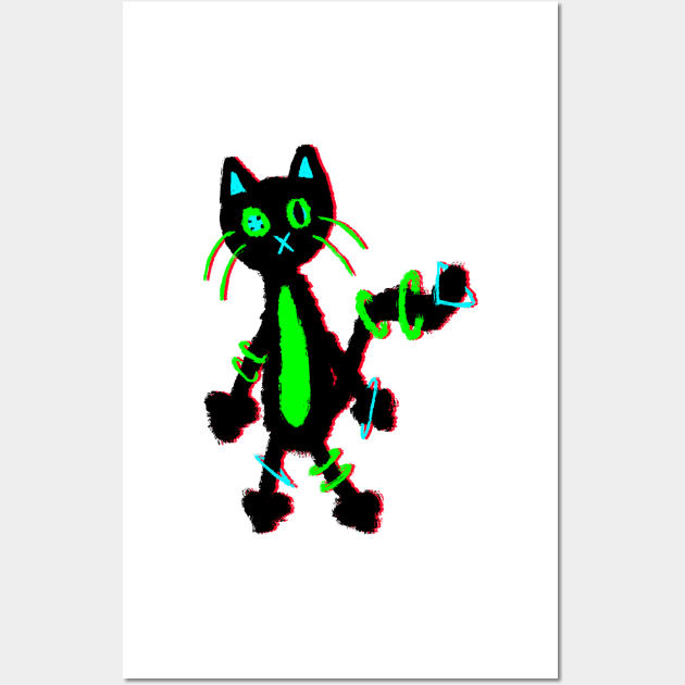 Cyber Cat Wall Art by cmxcrunch